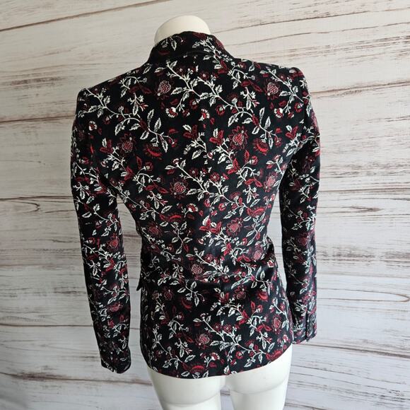 MICHAEL Micheal Kors Velvet Floral Blazer Jacket sz 0 - Picture 3 of 5